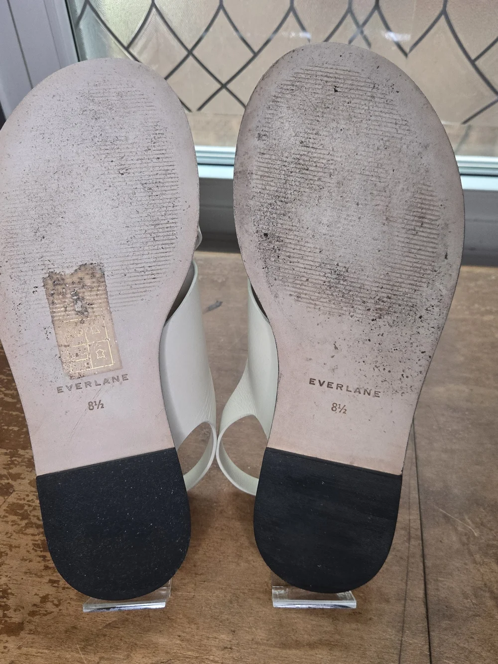 Everlane The City Crossover Sandal Parchment Cream Leather Sz 8.5